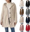 Fleece Jacket Women: Soft Long Sleeve Cardigan Sweaters Plus Size Warm Sherpa Lined Hooded Coat 2025