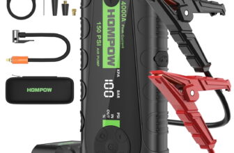 HOMPOW 4000A Car Jump Starter with Air Compressor Portable Battery Booster with Digital Tire Inflator, works on cars, trucks, motorcycles, and marine batteries