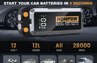 HOMPOW 6000A Jump Starter, 28000mAh 12V Car Battery Charger for All Gas and Up to 12L Diesel Engine, Portable Jump Box with LCD Screen, LED Light ,Type-C Fast Charging