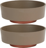 2pk HC Companies 6in Round Capri Succulent Capri Pot Planter – ARTISAN TAUPE 10z